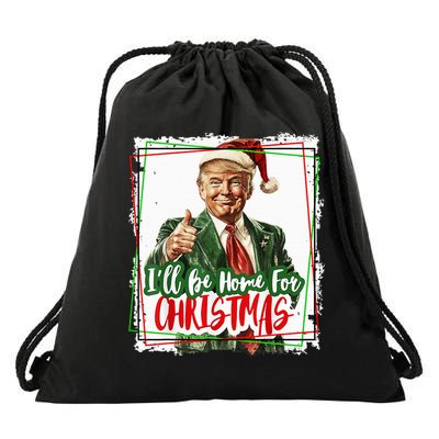 Funny Trump Daddys Home Christmas Again 2024 2028 Drawstring Bag