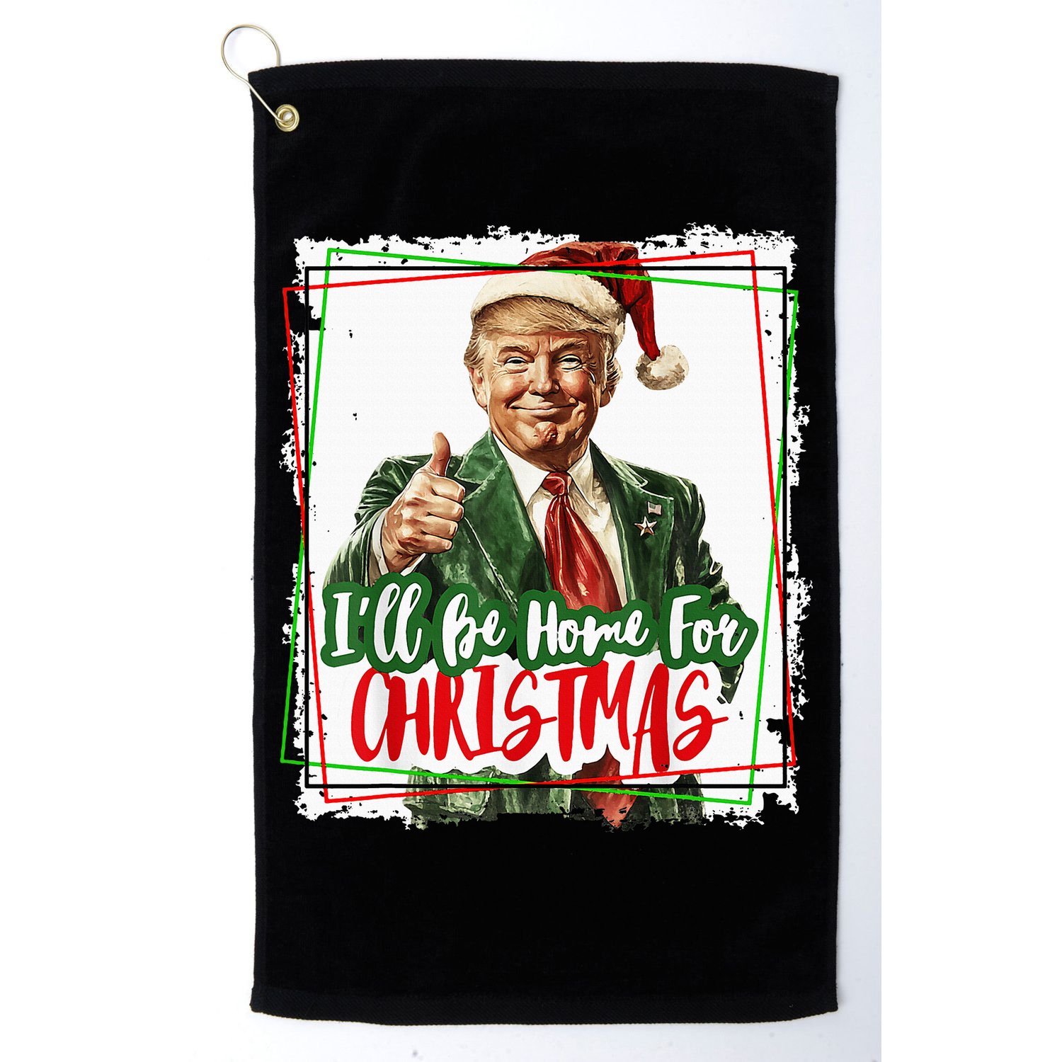 Funny Trump Daddys Home Christmas Again 2024 2028 Golf Towel