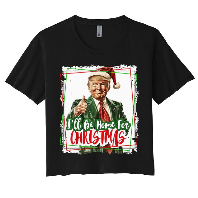 Funny Trump Daddys Home Christmas Again 2024 2028 Crop Top