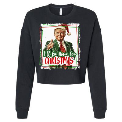 Funny Trump Daddys Home Christmas Again 2024 2028 Cropped Pullover Crew