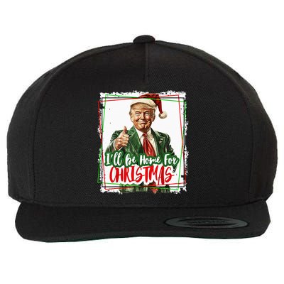 Funny Trump Daddys Home Christmas Again 2024 2028 Wool Snapback Cap