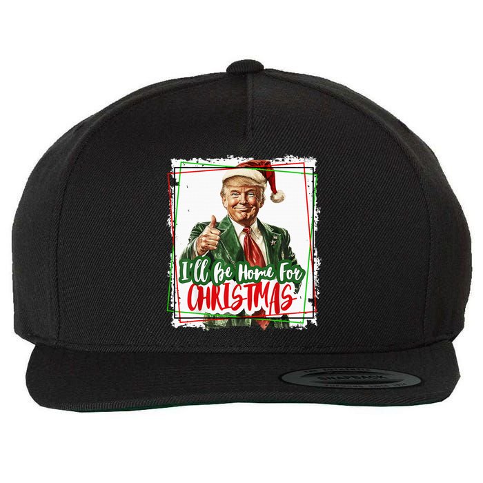 Funny Trump Daddys Home Christmas Again 2024 2028 Wool Snapback Cap