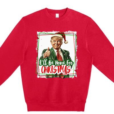 Funny Trump Daddys Home Christmas Again 2024 2028 Premium Crewneck Sweatshirt