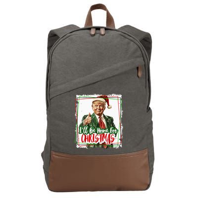 Funny Trump Daddys Home Christmas Again 2024 2028 Cotton Canvas Backpack