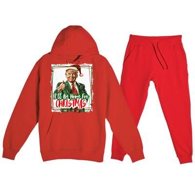 Funny Trump Daddys Home Christmas Again 2024 2028 Premium Hooded Sweatsuit Set