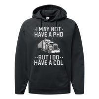 Funny Trucker Design For   CDL Truck Driver Trucker Performance Fleece Hoodie