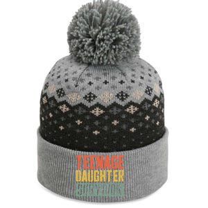 Funny Teenage Daughter Survivor Humor Fathers Mothers Day The Baniff Cuffed Pom Beanie