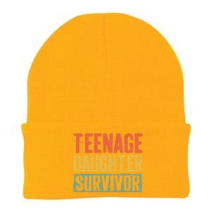 Funny Teenage Daughter Survivor Humor Fathers Mothers Day Knit Cap Winter Beanie