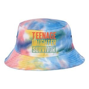 Funny Teenage Daughter Survivor Humor Fathers Mothers Day Tie Dye Newport Bucket Hat