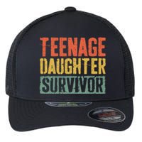 Funny Teenage Daughter Survivor Humor Fathers Mothers Day Flexfit Unipanel Trucker Cap