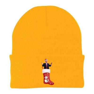 Funny Trump Due To Inflation Ugly Christmas Sweaters Xmas Knit Cap Winter Beanie