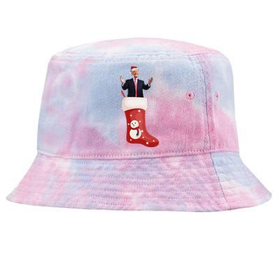 Funny Trump Due To Inflation Ugly Christmas Sweaters Xmas Tie-Dyed Bucket Hat