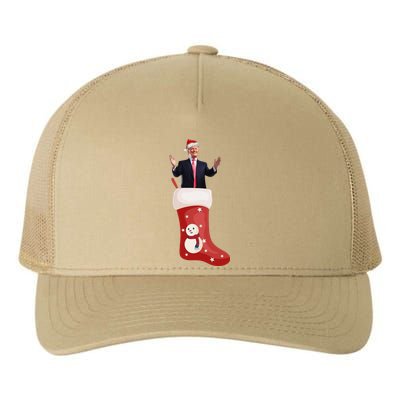 Funny Trump Due To Inflation Ugly Christmas Sweaters Xmas Yupoong Adult 5-Panel Trucker Hat