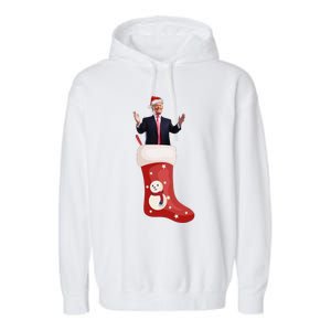 Funny Trump Due To Inflation Ugly Christmas Sweaters Xmas Garment-Dyed Fleece Hoodie