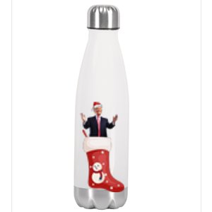 Funny Trump Due To Inflation Ugly Christmas Sweaters Xmas Stainless Steel Insulated Water Bottle