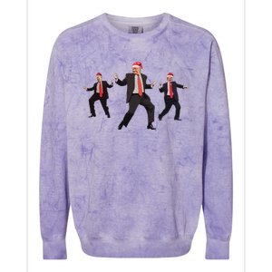 Funny Trump Dance Santa Claus Christmas Xmas Pajamas Holiday Colorblast Crewneck Sweatshirt