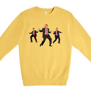 Funny Trump Dance Santa Claus Christmas Xmas Pajamas Holiday Premium Crewneck Sweatshirt