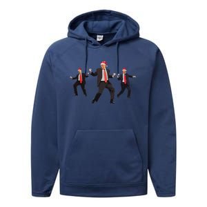 Funny Trump Dance Santa Claus Christmas Xmas Pajamas Holiday Performance Fleece Hoodie