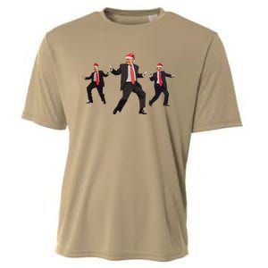 Funny Trump Dance Santa Claus Christmas Xmas Pajamas Holiday Cooling Performance Crew T-Shirt