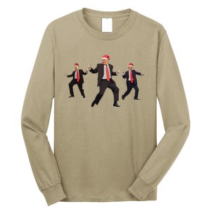 Funny Trump Dance Santa Claus Christmas Xmas Pajamas Holiday Long Sleeve Shirt