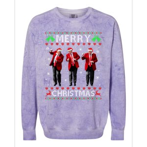 Funny Trump Dance Merry Christmas Ugly Xmas Sweater Pajamas Colorblast Crewneck Sweatshirt