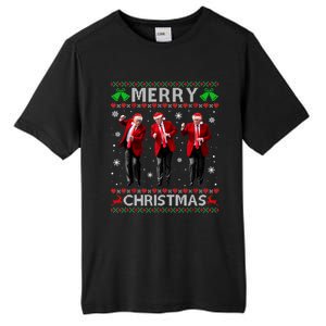 Funny Trump Dance Merry Christmas Ugly Xmas Sweater Pajamas Tall Fusion ChromaSoft Performance T-Shirt