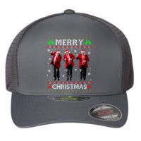 Funny Trump Dance Merry Christmas Ugly Xmas Sweater Pajamas Flexfit Unipanel Trucker Cap