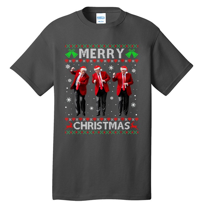 Funny Trump Dance Merry Christmas Ugly Xmas Sweater Pajamas Tall T-Shirt