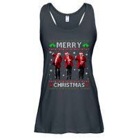 Funny Trump Dance Merry Christmas Ugly Xmas Sweater Pajamas Ladies Essential Flowy Tank