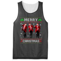 Funny Trump Dance Merry Christmas Ugly Xmas Sweater Pajamas Mesh Reversible Basketball Jersey Tank