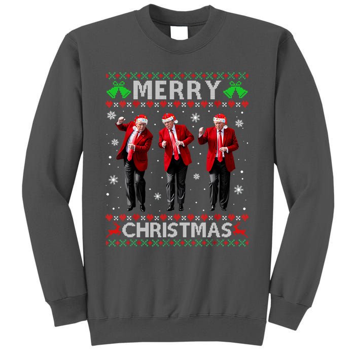 Funny Trump Dance Merry Christmas Ugly Xmas Sweater Pajamas Tall Sweatshirt