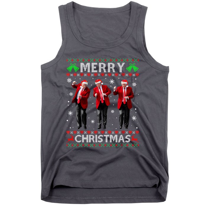 Funny Trump Dance Merry Christmas Ugly Xmas Sweater Pajamas Tank Top