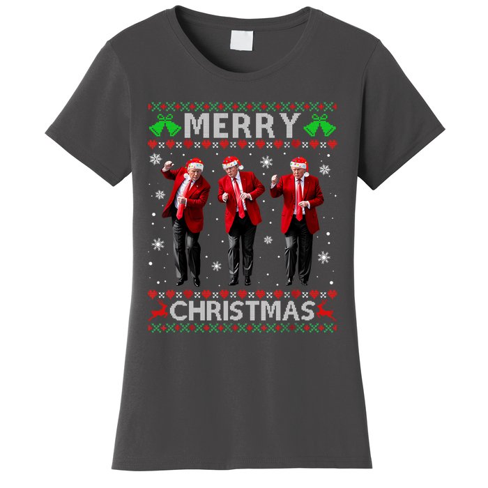 Funny Trump Dance Merry Christmas Ugly Xmas Sweater Pajamas Women's T-Shirt