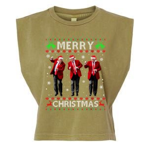 Funny Trump Dance Merry Christmas Ugly Xmas Sweater Pajamas Garment-Dyed Women's Muscle Tee