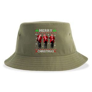 Funny Trump Dance Merry Christmas Ugly Xmas Sweater Pajamas Sustainable Bucket Hat