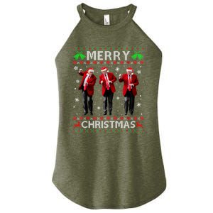 Funny Trump Dance Merry Christmas Ugly Xmas Sweater Pajamas Women's Perfect Tri Rocker Tank