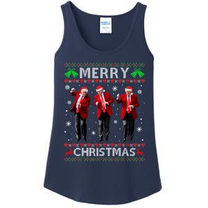 Funny Trump Dance Merry Christmas Ugly Xmas Sweater Pajamas Ladies Essential Tank