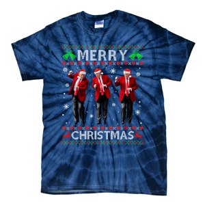 Funny Trump Dance Merry Christmas Ugly Xmas Sweater Pajamas Tie-Dye T-Shirt