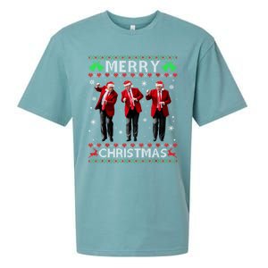 Funny Trump Dance Merry Christmas Ugly Xmas Sweater Pajamas Sueded Cloud Jersey T-Shirt