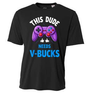 Funny This Dude Needs Vbucks Will Work For Bucks Gamer Cooling Performance Crew T-Shirt