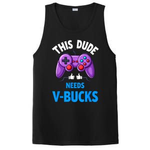 Funny This Dude Needs Vbucks Will Work For Bucks Gamer PosiCharge Competitor Tank