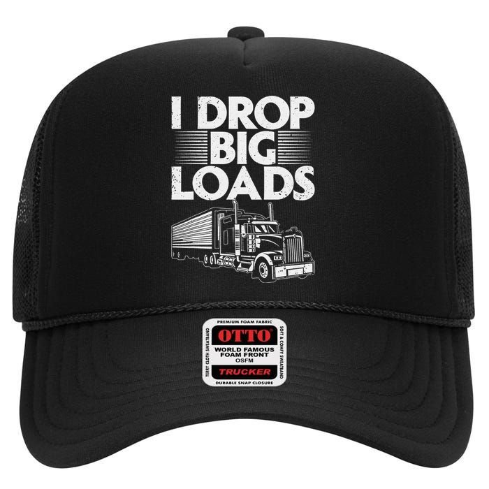 Funny Trucker Design For   Semi Truck Driver Lover High Crown Mesh Back Trucker Hat