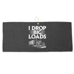 Funny Trucker Design For   Semi Truck Driver Lover Large Microfiber Waffle Golf Towel