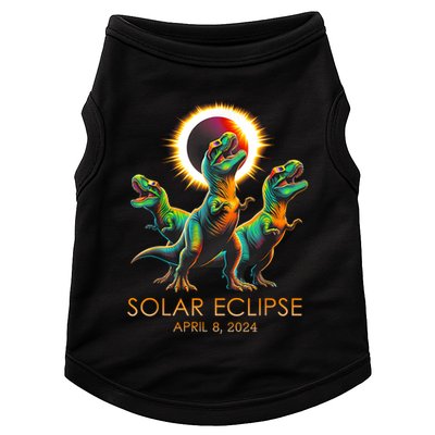 Funny Trex Dinosaur Watching Total Solar Eclipse Apr 8 2024 Doggie Tank