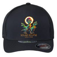 Funny Trex Dinosaur Watching Total Solar Eclipse Apr 8 2024 Flexfit Unipanel Trucker Cap