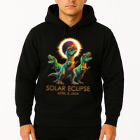 Funny Trex Dinosaur Watching Total Solar Eclipse Apr 8 2024 Hoodie