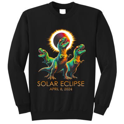 Funny Trex Dinosaur Watching Total Solar Eclipse Apr 8 2024 Sweatshirt