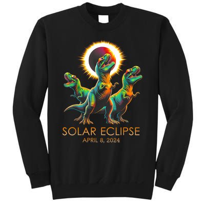 Funny Trex Dinosaur Watching Total Solar Eclipse Apr 8 2024 Sweatshirt