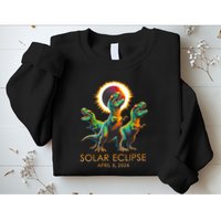 Funny Trex Dinosaur Watching Total Solar Eclipse Apr 8 2024 Sweatshirt