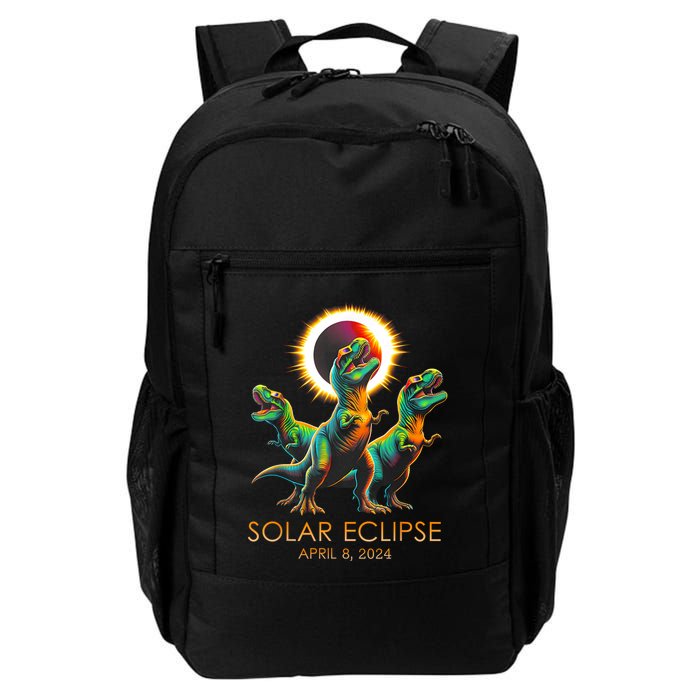 Funny Trex Dinosaur Watching Total Solar Eclipse Apr 8 2024 Backpack